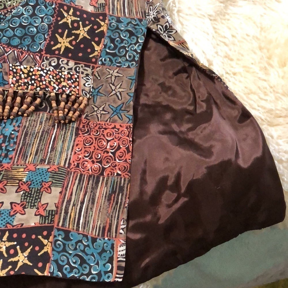 Silk patchwork pattern vest size S - Picture 6 of 10